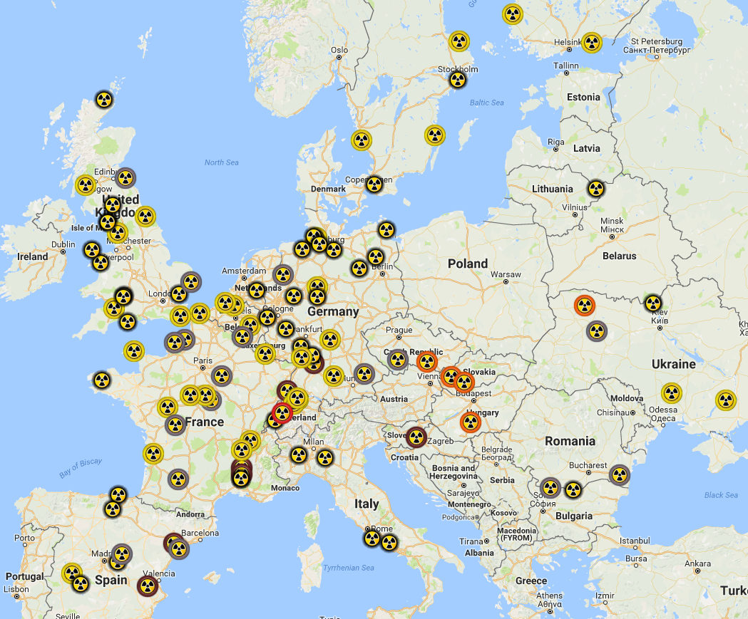 EU Nuclear Reactor Sites and recent problems