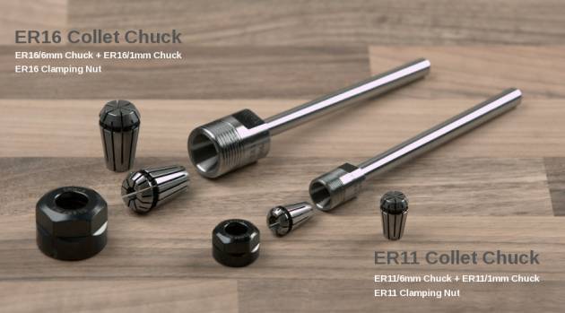 CTC-Tools ER16/ER11 collet-chucks, collets and clamping nuts in comparison